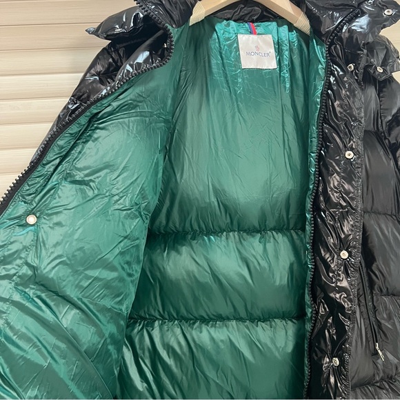 Moncler Black Shiny Down Long Jacket - Picture 16 of 16